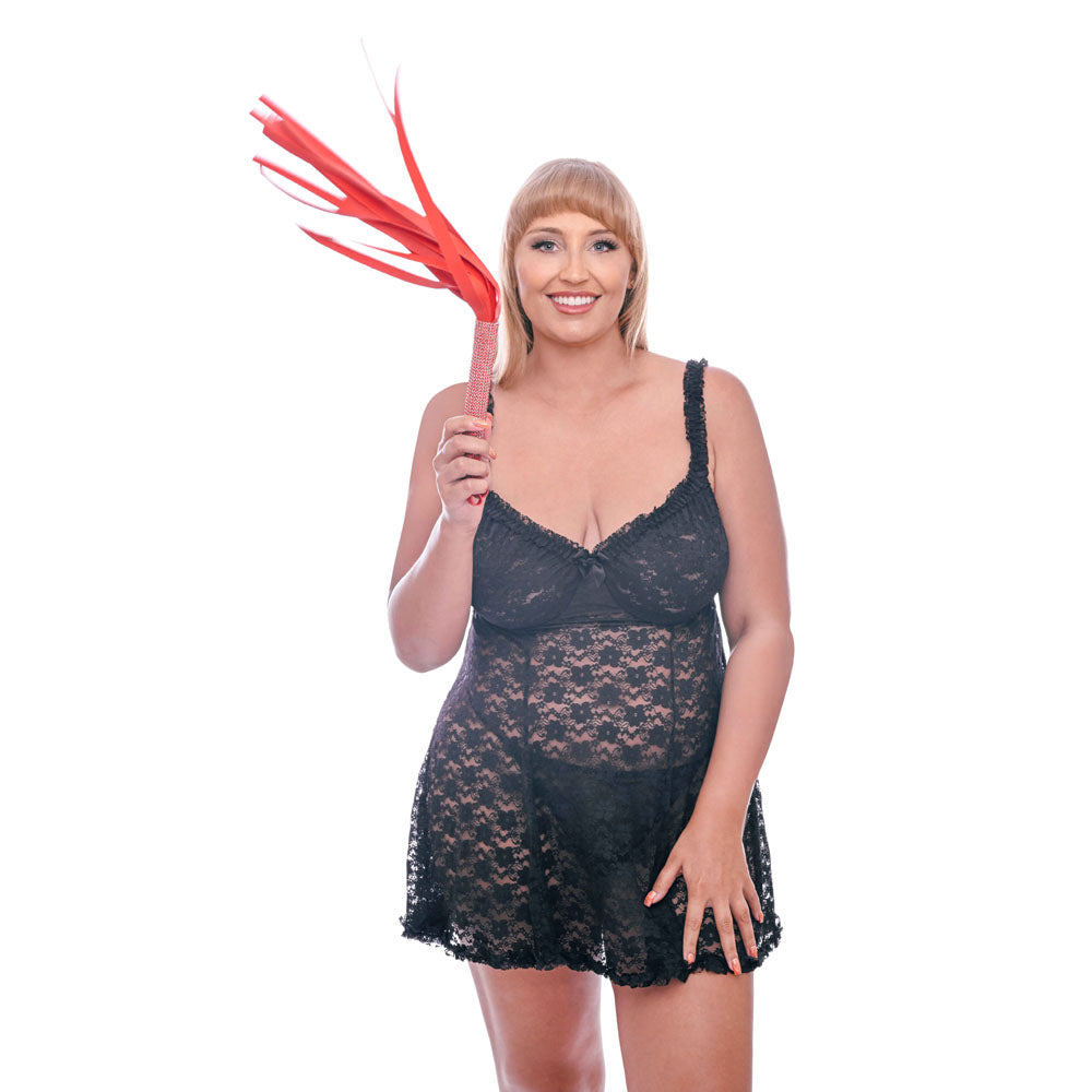 Sex & Mischief Amor Sparkle Flogger - Red 33 cm Flogger Whip-SS09955