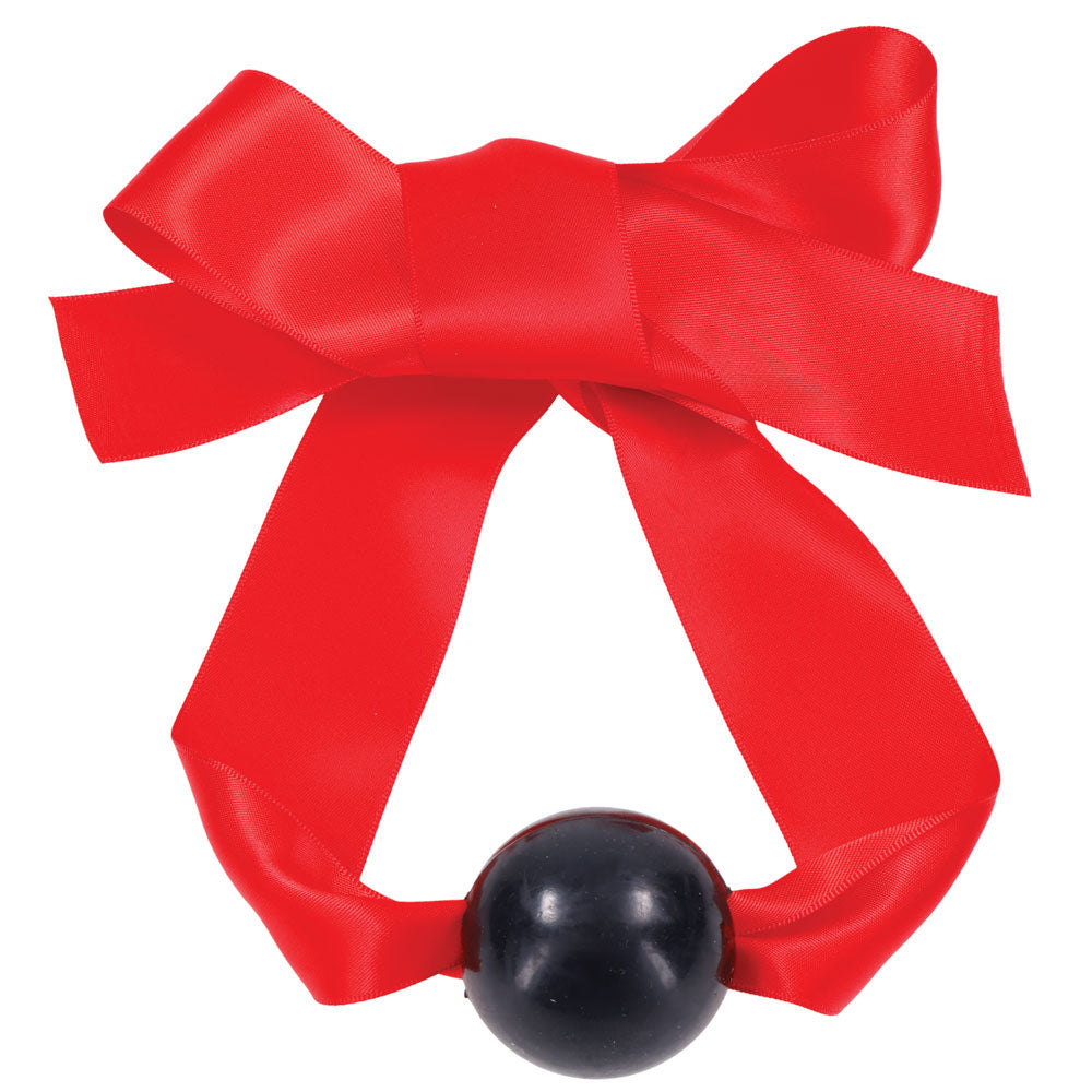 Sex & Mischief Amor Satin Ball Gag - Red/Black Mouth Restraint-SS09957