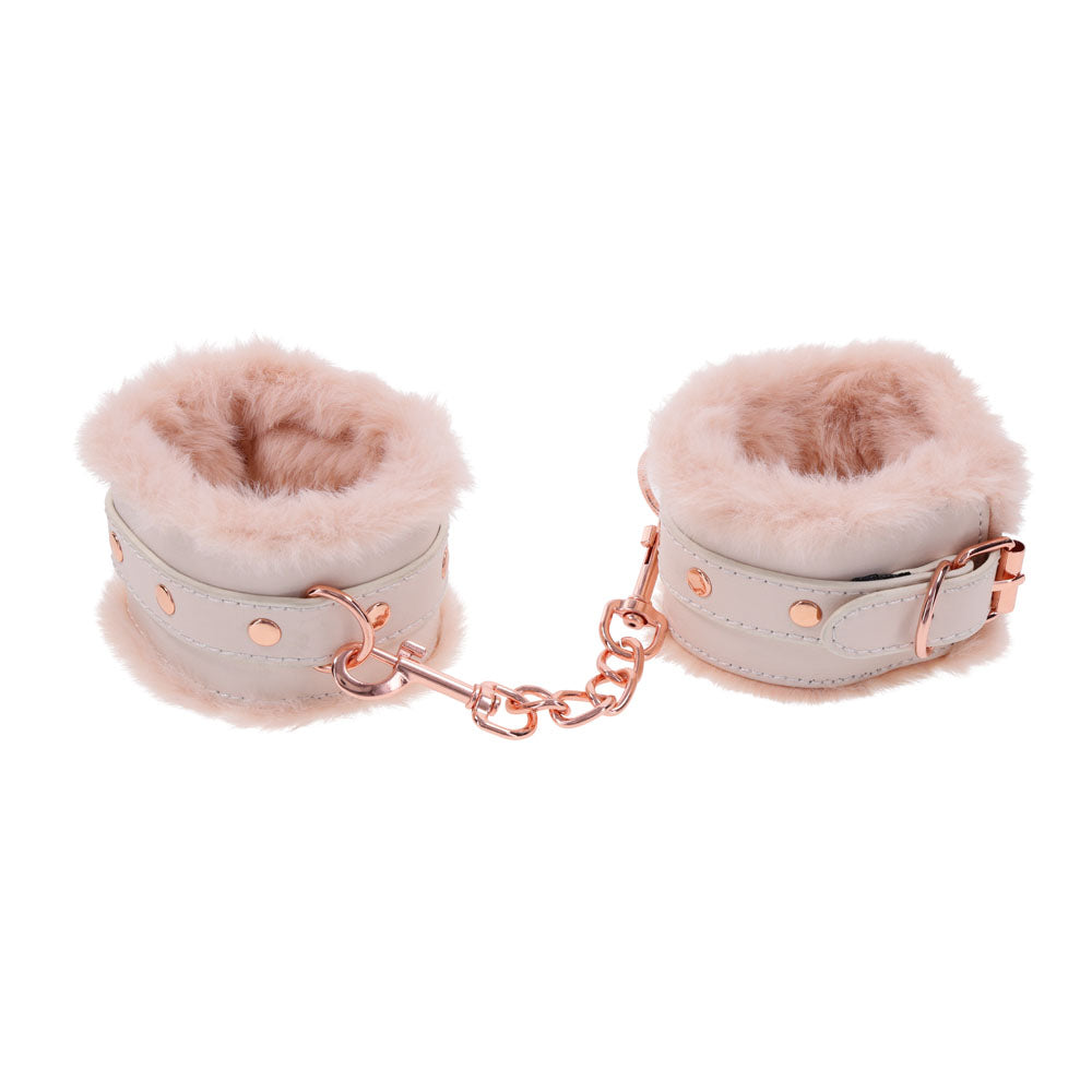 Sex & Mischief Peaches n CreaMe Fur Handcuffs-(ss09960)