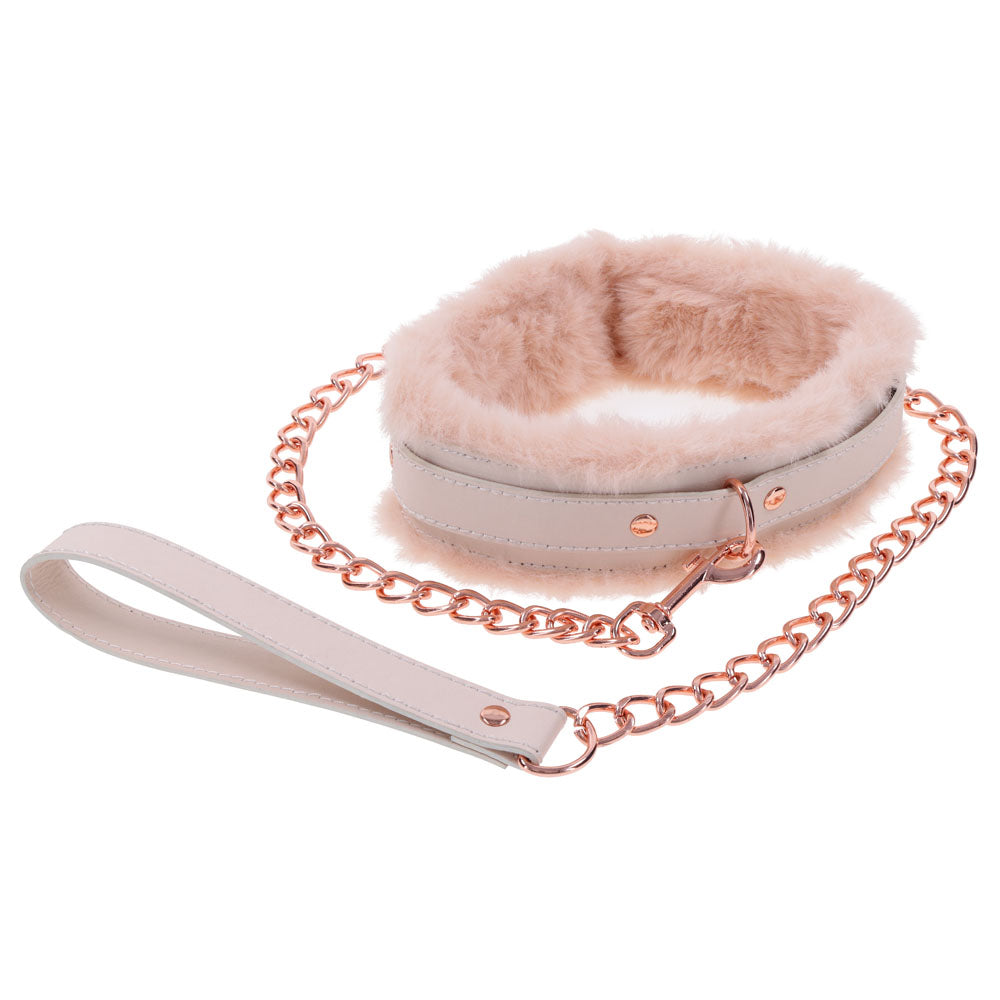 Sex & Mischief Peaches n CreaMe Fur Collar & Leash-(ss09962)