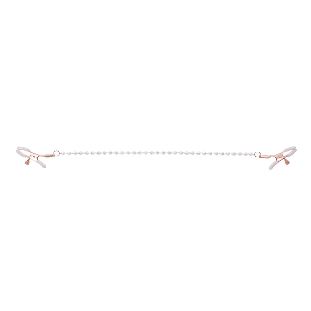 Sex & Mischief Peaches n CreaMe Pearl Nipple Clamps - Peach Nipple Restraints-SS09964