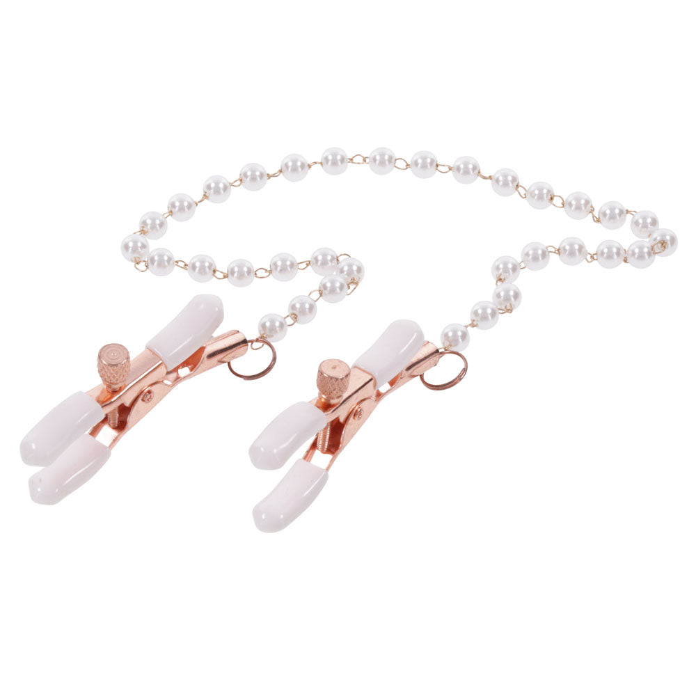 Sex & Mischief Peaches n CreaMe Pearl Nipple Clamps-(ss09964)