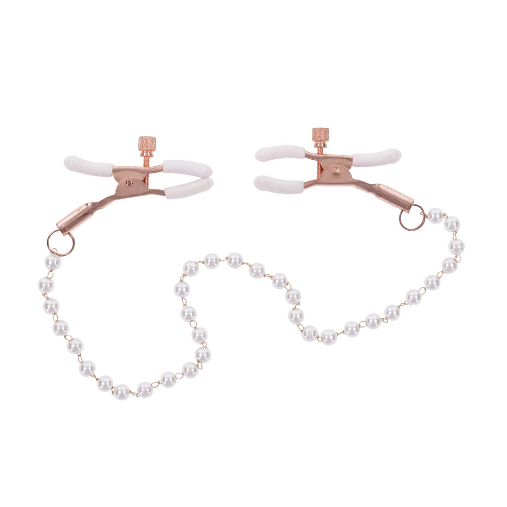 Sex & Mischief Peaches n CreaMe Pearl Nipple Clamps-(ss09964)