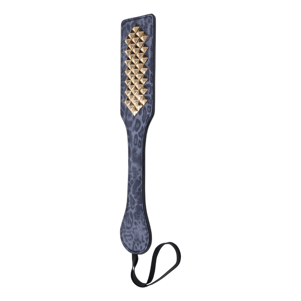 Sex & Mischief Cougar Studded Paddle - Navy Blue Paddle with Gold Studs-SS09976