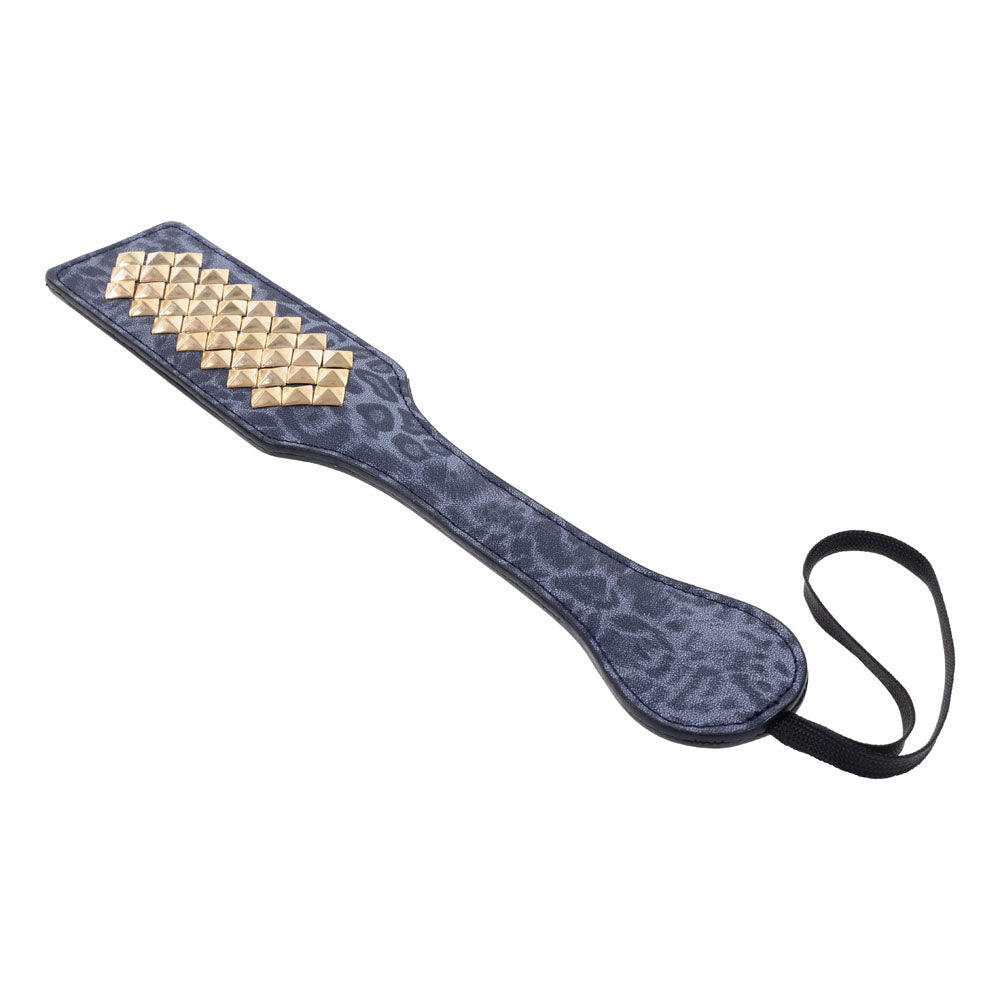 Sex & Mischief Cougar Studded Paddle - Navy Blue Paddle with Gold Studs-SS09976