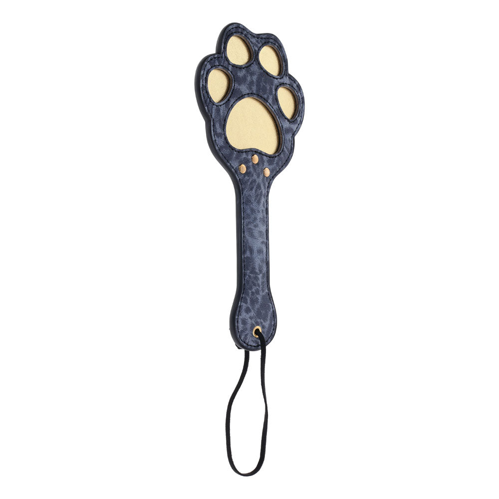 Sex & Mischief Cougar Paw Paddle - Navy Blue/Gold Spanking Paddle-SS09977