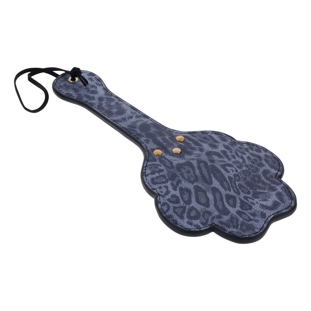 Sex & Mischief Cougar Paw Paddle - Navy Blue/Gold Spanking Paddle