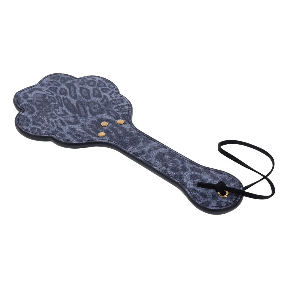 Sex & Mischief Cougar Paw Paddle - Navy Blue/Gold Spanking Paddle