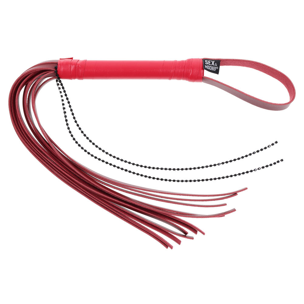 S&M Exs & Ohs Crystal Flogger - Red Flogger Whip-SS09988