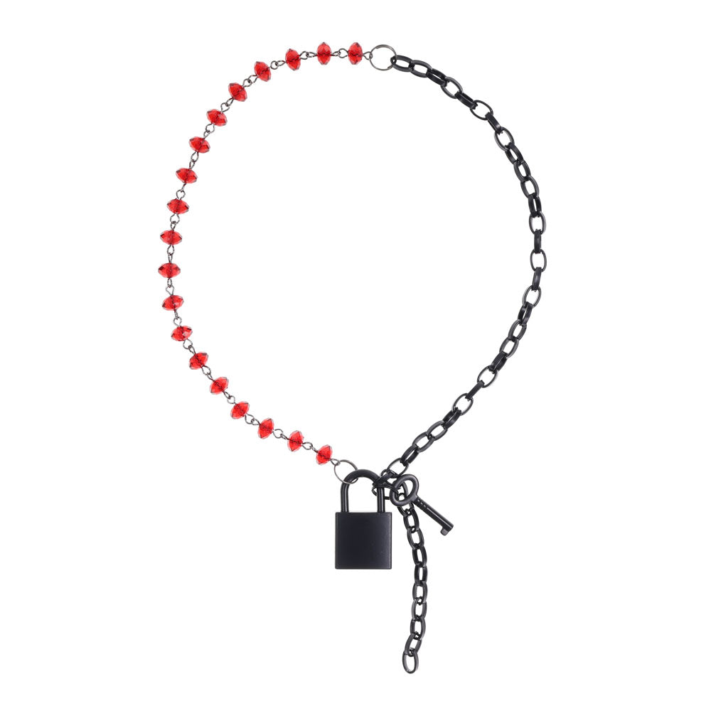 S&M Exs & Ohs Crystal Day Collar - Red/Black Collar Jewellery-SS09989