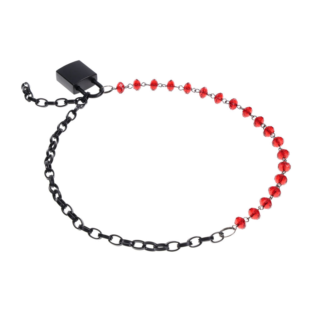 S&M Exs & Ohs Crystal Day Collar - Red/Black Collar Jewellery-SS09989