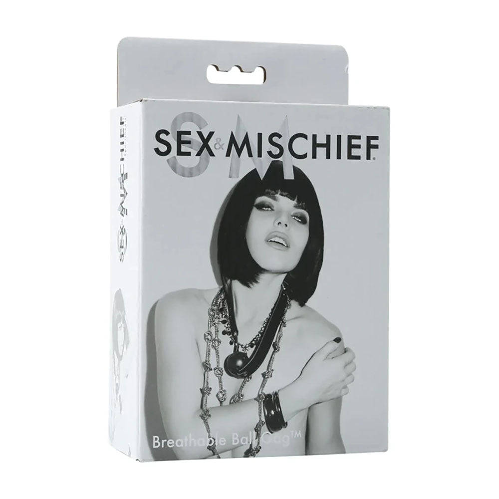 Sex & Mischief Breathable Ball Gag - Black Mouth Restraint-SS10023