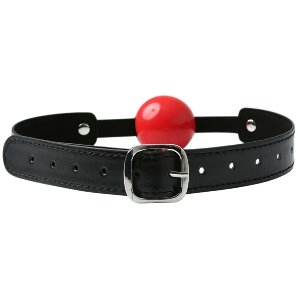 Sex & Mischief Solid Red Ball Gag - Red/Black Mouth Restraint-SS10024