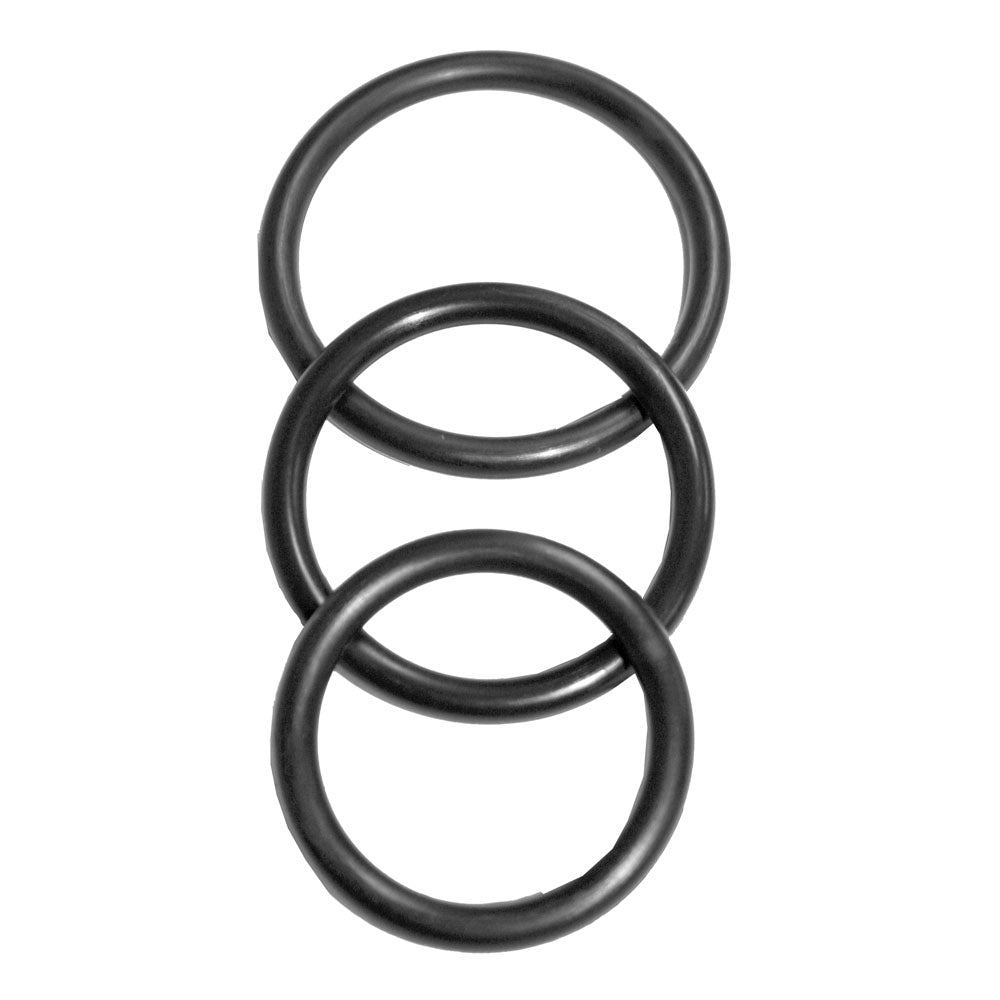 Sex & Mischief Nitrile Cock Ring 3 Pack - Black Cock Rings - Set of 3 Sizes-SS10034