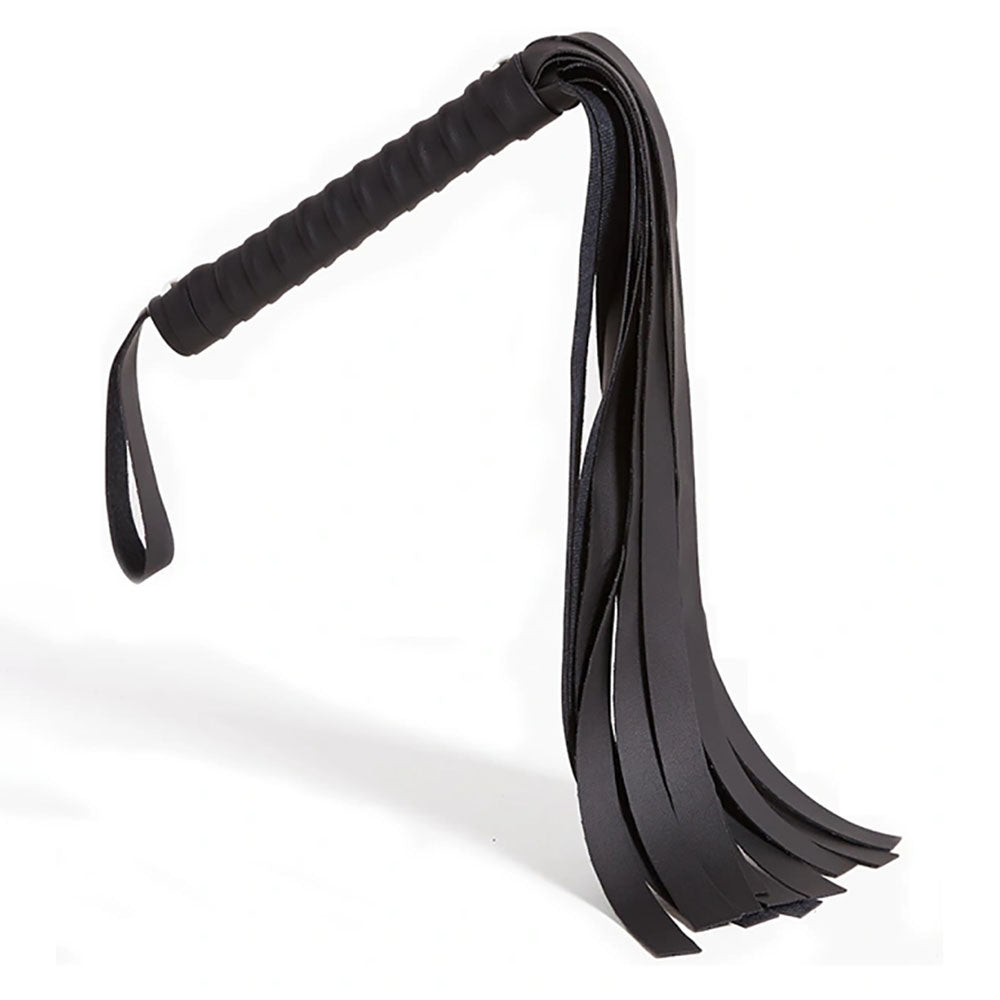 Sex & Mischief Faux Leather Flogger - Black Flogger Whip-SS10040