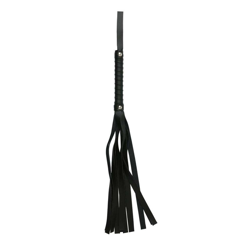 Sex & Mischief Faux Leather Flogger - Black Flogger Whip-SS10040