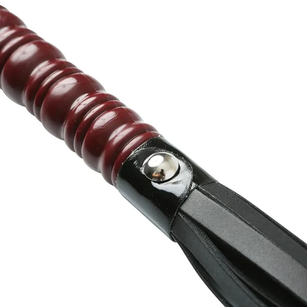 Sex & Mischief Mahogany Flogger - 76 cm Flogger Whip with Wooden Handle-SS10043