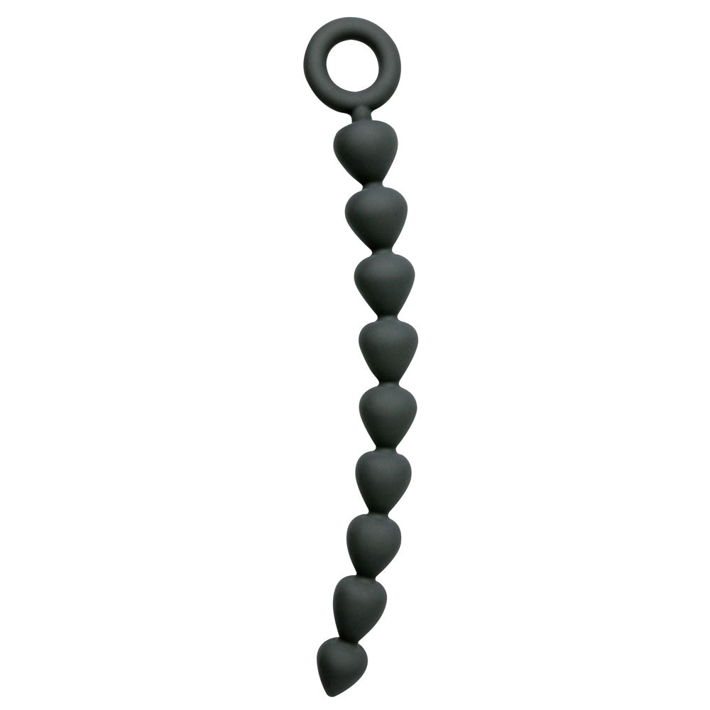 Sex & Mischief Silicone Anal Beads - Black - Black 22.9 cm Anal Beads-SS10074