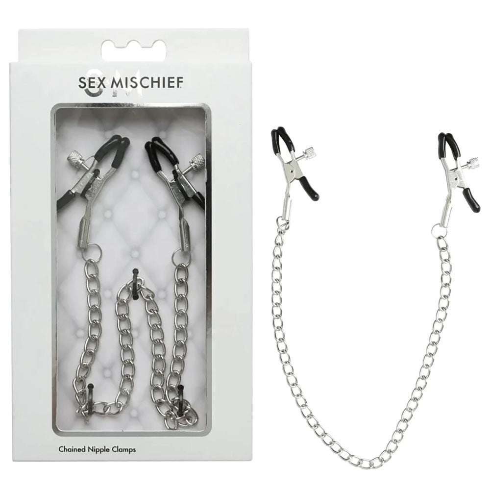 Sex & Mischief Chained Nipple Clamps - Nipple Clamps with 30 cm Chain-SS10089