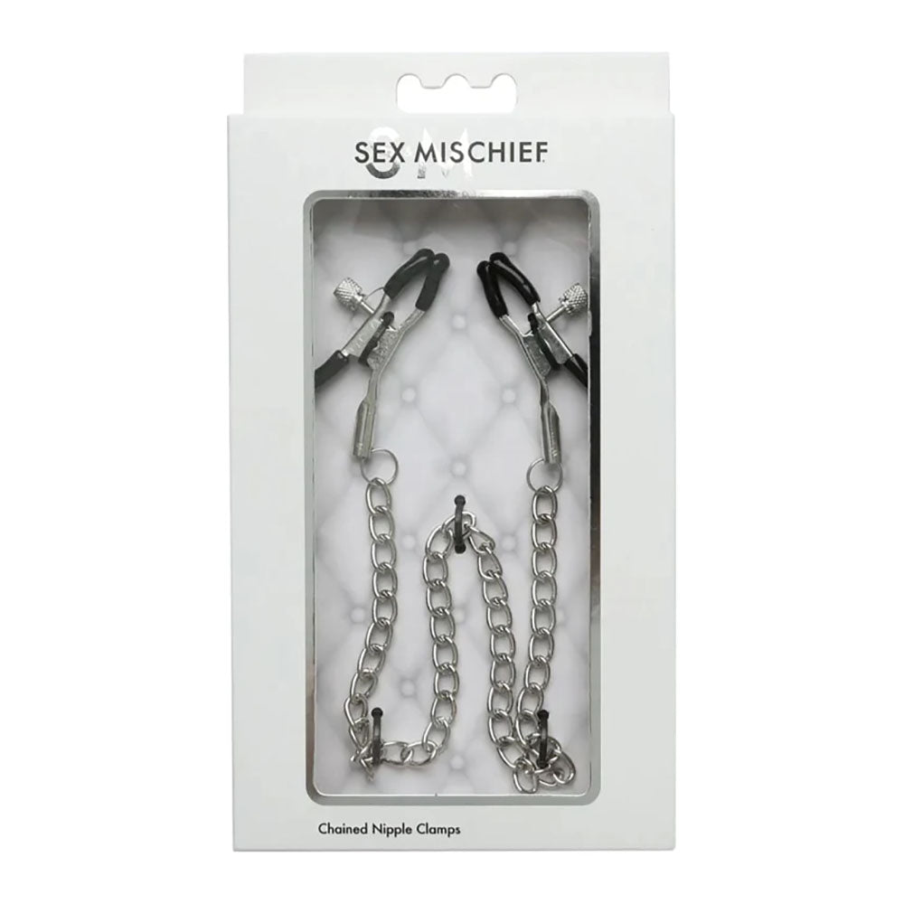 Sex & Mischief Chained Nipple Clamps - Nipple Clamps with 30 cm Chain-SS10089