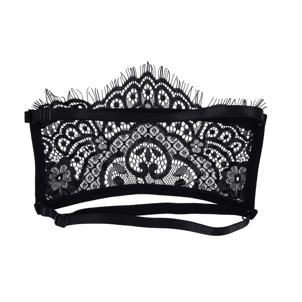 S&M Veiled Vision Lace Blindfold - Black Lace Blindfold - SS10100