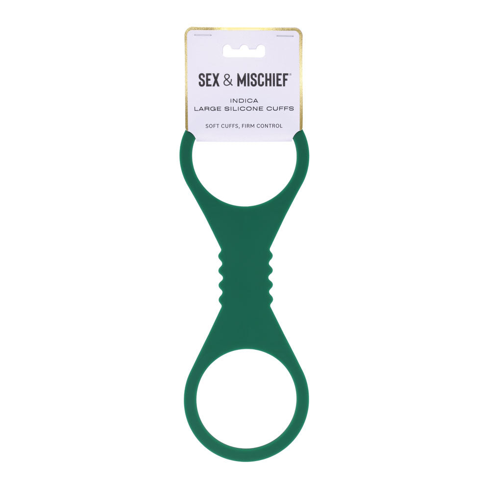 Sex & Mischief Indica Large Silicone Cuffs - Green Large Restraints - SS10220