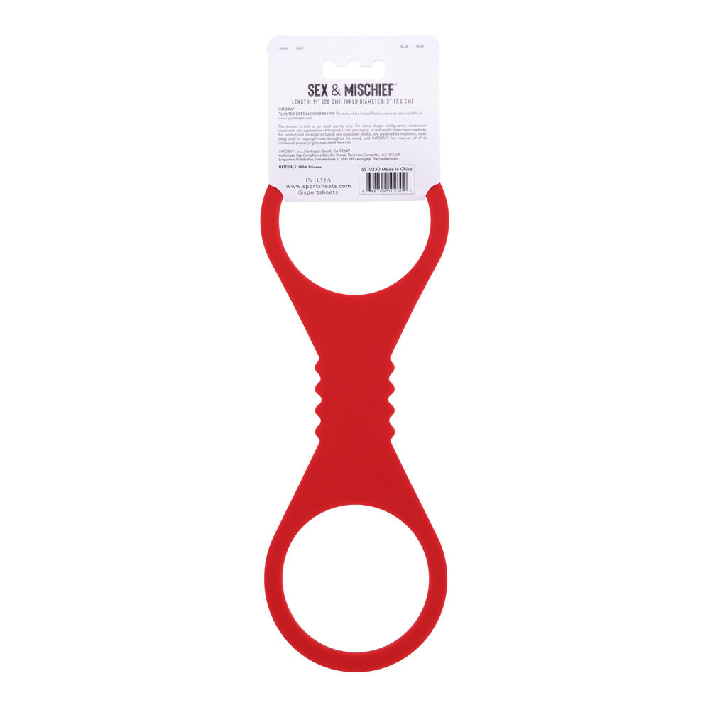 Sex & Mischief Amor Large Silicone Cuffs - Red Large Restraints - SS10230