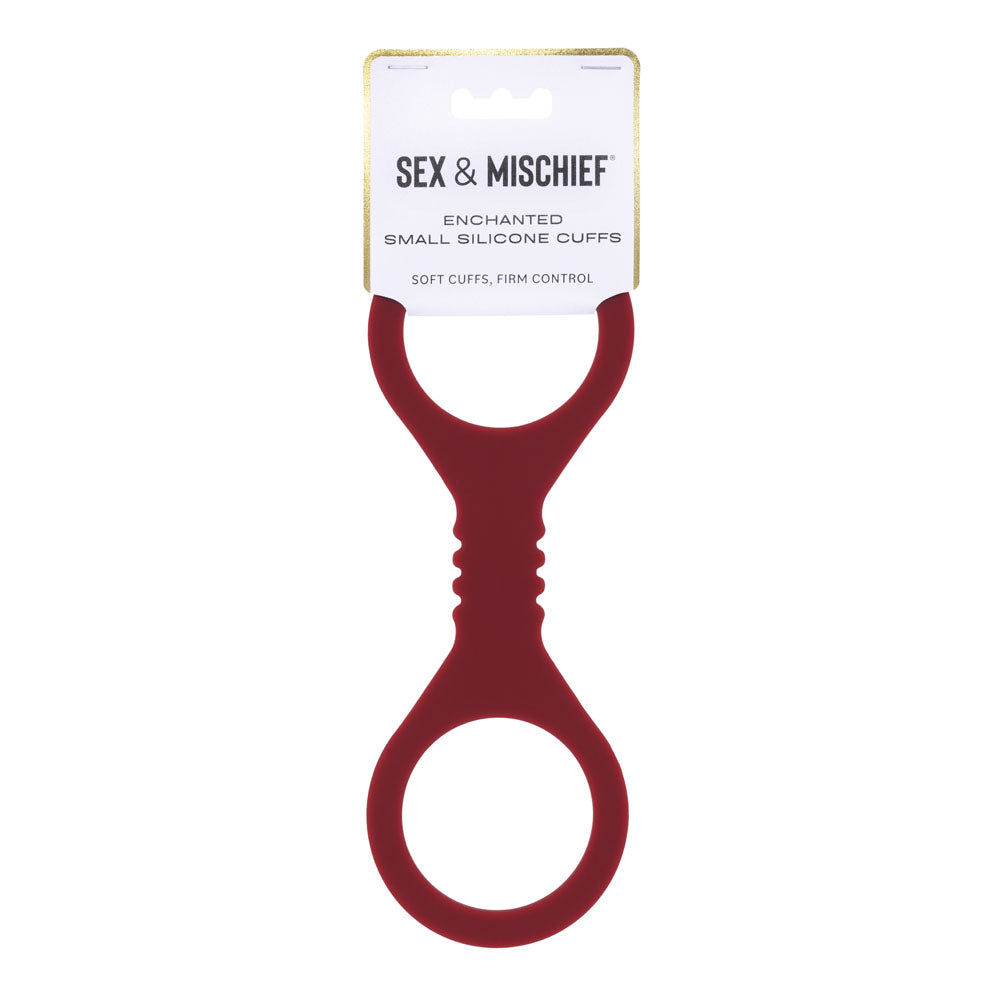 Sex & Mischief Enchanted Small Silicone Cuffs - Burgundy Small Restraints - SS10231