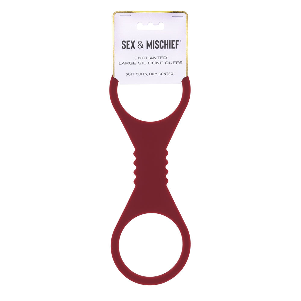 Sex & Mischief Enchanted Large Silicone Cuffs - Burgundy Large Restraints - SS10232