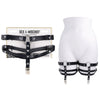 S&M Shadow Garters - Black Leg Garters