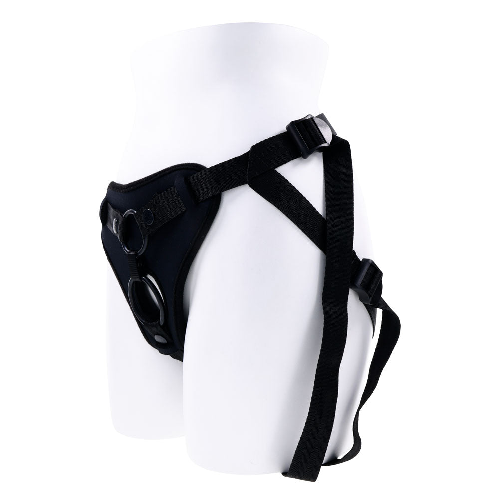 SPORTSHEETS Dual Desires Strap On - Black Adjustable Strap-On Harness (No Probe Included)-SS31003