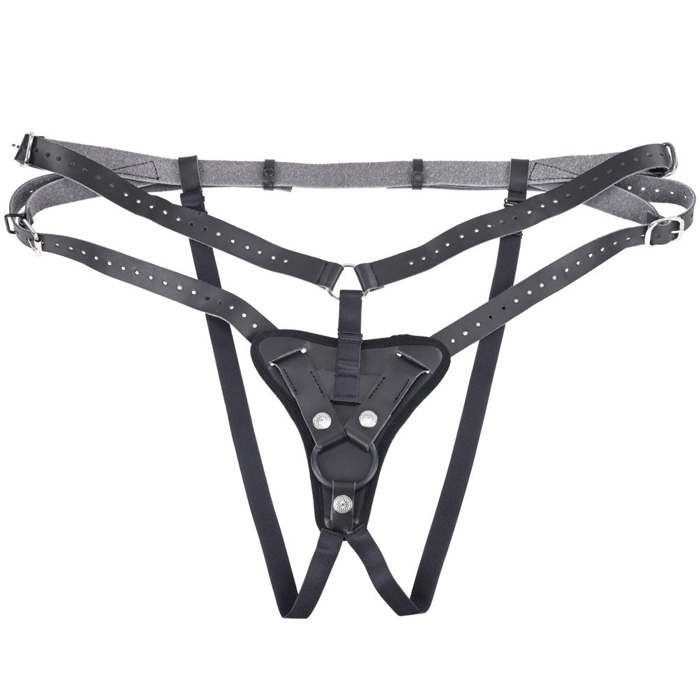 SPORTSHEETS Aurora High Waisted Strap On - Black Adjustable Strap-On Harness (No Probe Included)-SS31005