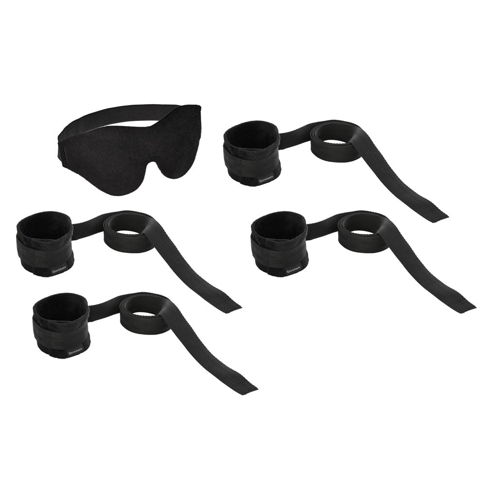 SPORTSHEETS Beginners Bondage Fantasy Kit - Black Restraint Kit - SS35001