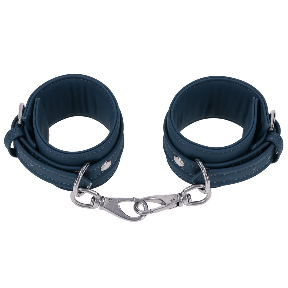 SPORTSHEETS Signature Twilight Tease Ankle Cuffs - Blue Adjustable Leg Restraints - SS68105