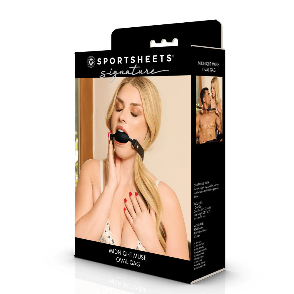 SPORTSHEETS Signature Midnight Muse Oval Gag - Black Mouth Restraint - SS68107