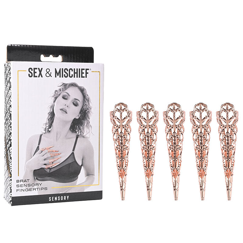 Sex & Mischief Brat Sensory Fingertips - Rose Gold - Set of 5-SS92126