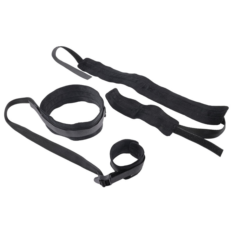 Sex & Mischief Thigh & Wrist Cuffs - Black Restraints-SS92127