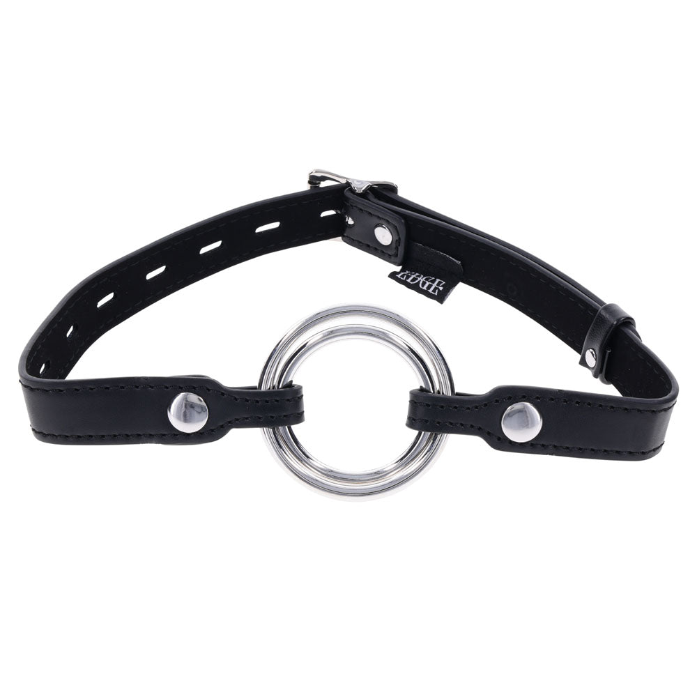 EDGE Interchangeable Ring Gag - Black Mouth Gag Restraint with 2 Interchangeable Pieces-SS98049