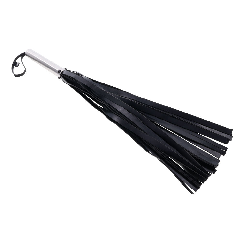 EDGE Flogger - Black Flogger Whip with Metal Handle-SS98050