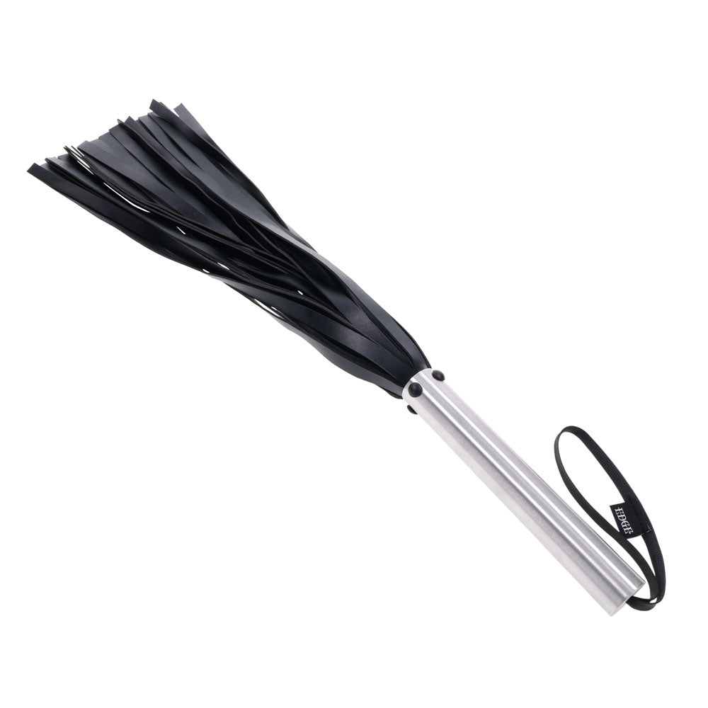 EDGE Flogger - Black Flogger Whip with Metal Handle-SS98050