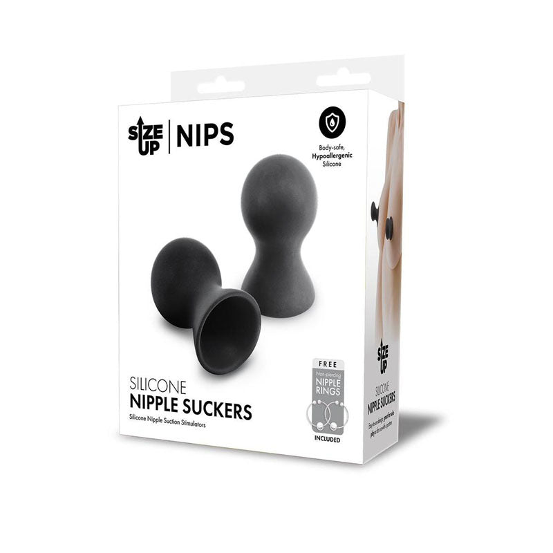 Size Up Silicone Nipple Suckers - Black - Set of 2-SU105