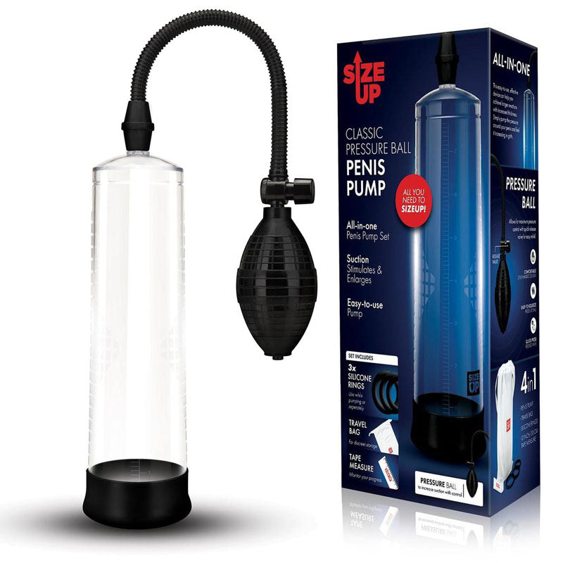 Size Up Classic Ball Penis Pump - Clear Penis Pump-SU300