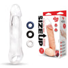 Size Up 1 Inch See-Thru Penis Extender with Ball Loop - Clear 2.5 cm (1) Penis Extension Sleeve-SU400