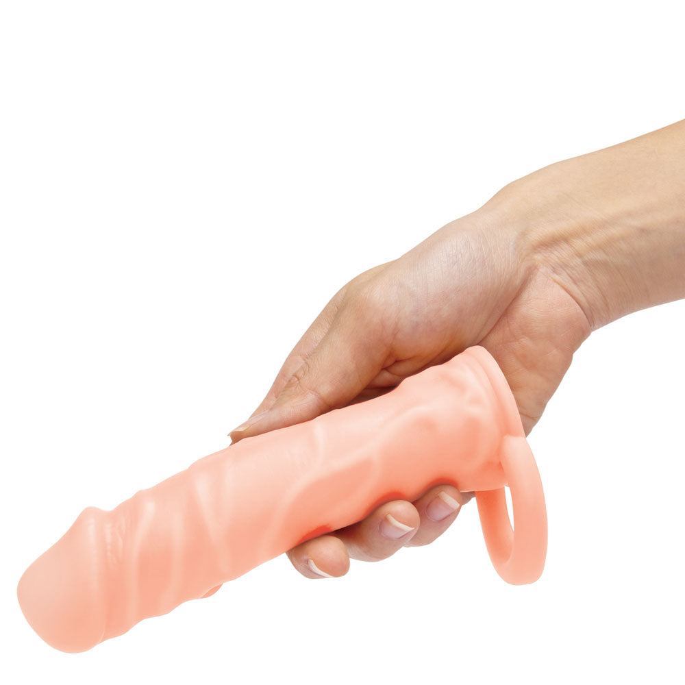 Size Up Realistic 1 Inch Penis Extender - Flesh - Flesh 2.5 cm (1) Penis Extension Sleeve-SU411