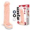 Size Up Realistic 1 Inch Penis Extender - Flesh - Flesh 2.5 cm (1) Penis Extension Sleeve-SU411