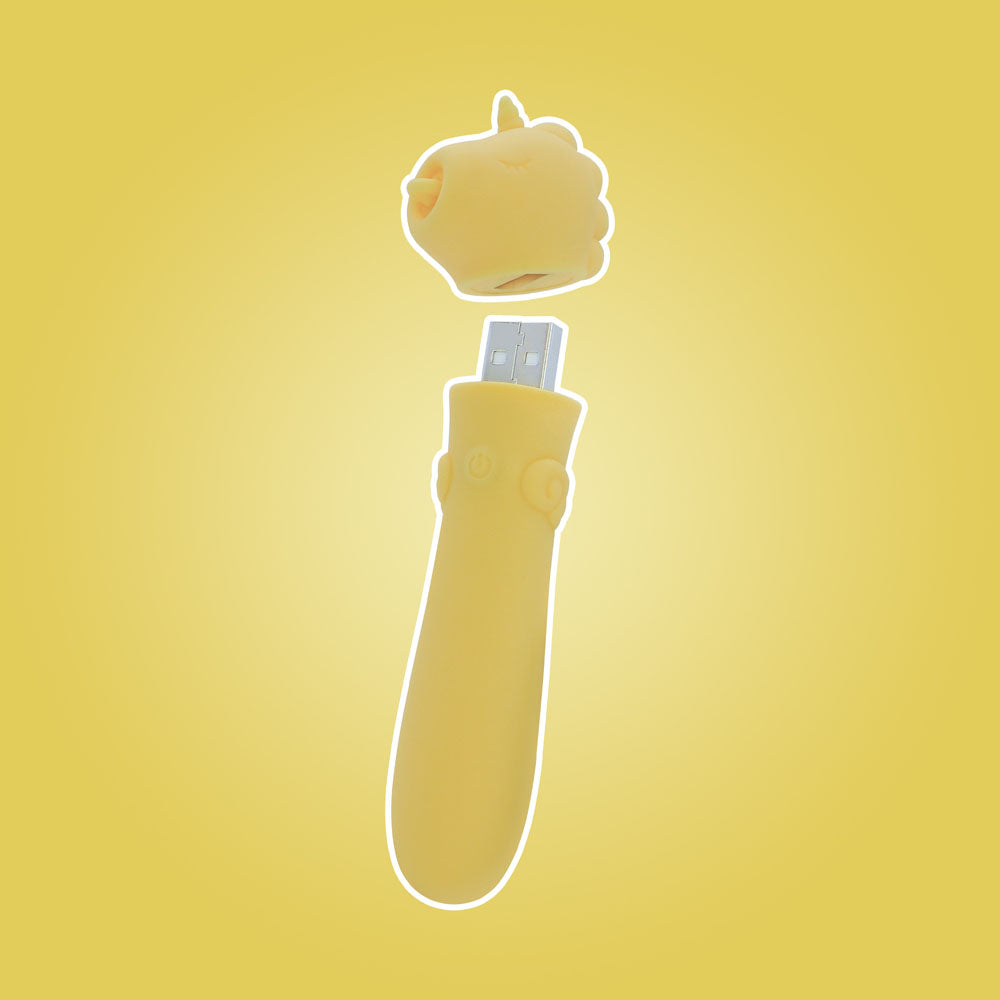 Unihorn - USB Bullet - Bean Blossom - Yellow USB Rechargeable Vibrating Bullet-UNIBBBUL