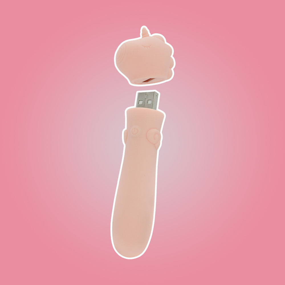 Unihorn - USB Bullet - Heart Throb - Coral USB Rechargeable Vibrating Bullet-UNIHTBUL