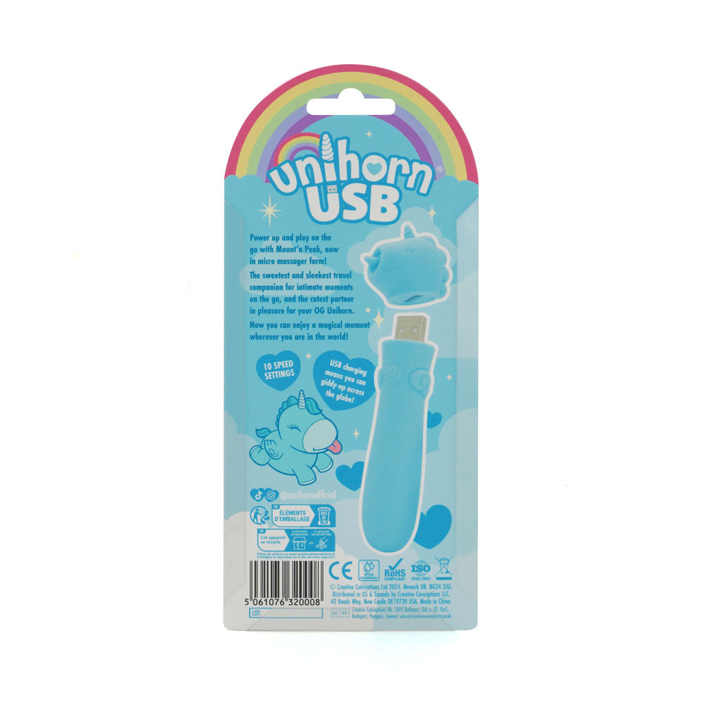 Unihorn - USB Bullet - Mountn Peak - Teal USB Rechargeable Vibrating Bullet-UNIMPBUL