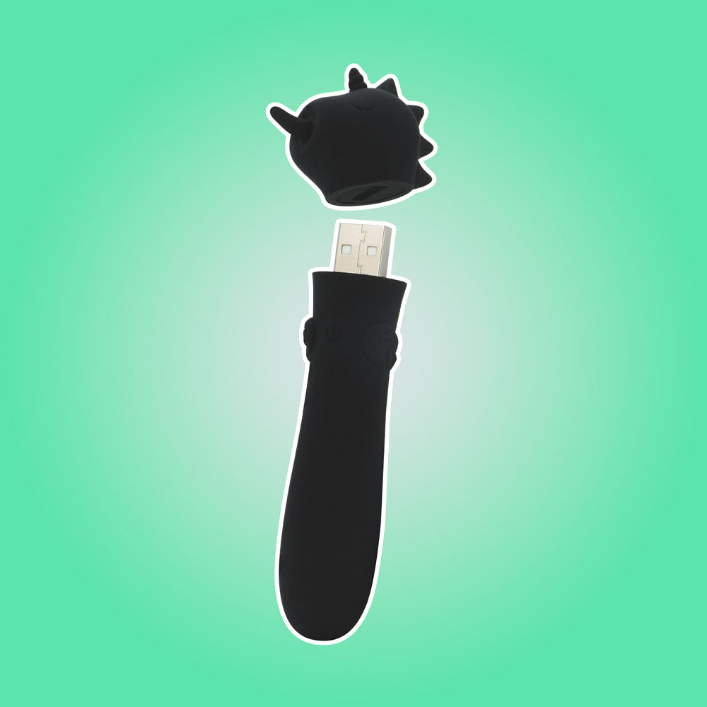 Unihorn - USB Bullet - Wild Spirit - Black USB Rechargeable Vibrating Bullet-UNIWSBUL