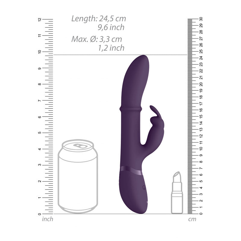 Vive Halo - Purple 24.5 cm USB Rechargeable Rabbit Vibrator-VIVE023PUR